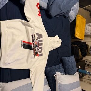 Oversized Audi White Hoodie with Car Design